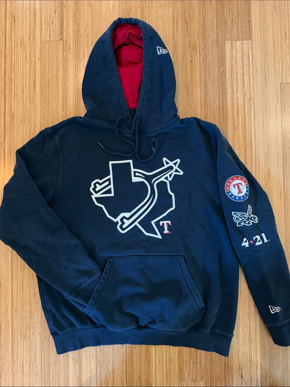 Texas Rangers City Connect Navy red-lined Hoodie State Logos New Era L